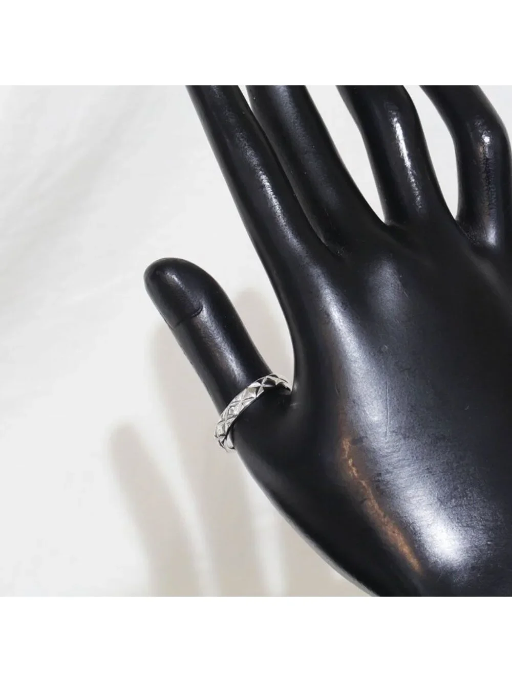 Chanel Quilted Ring Silver